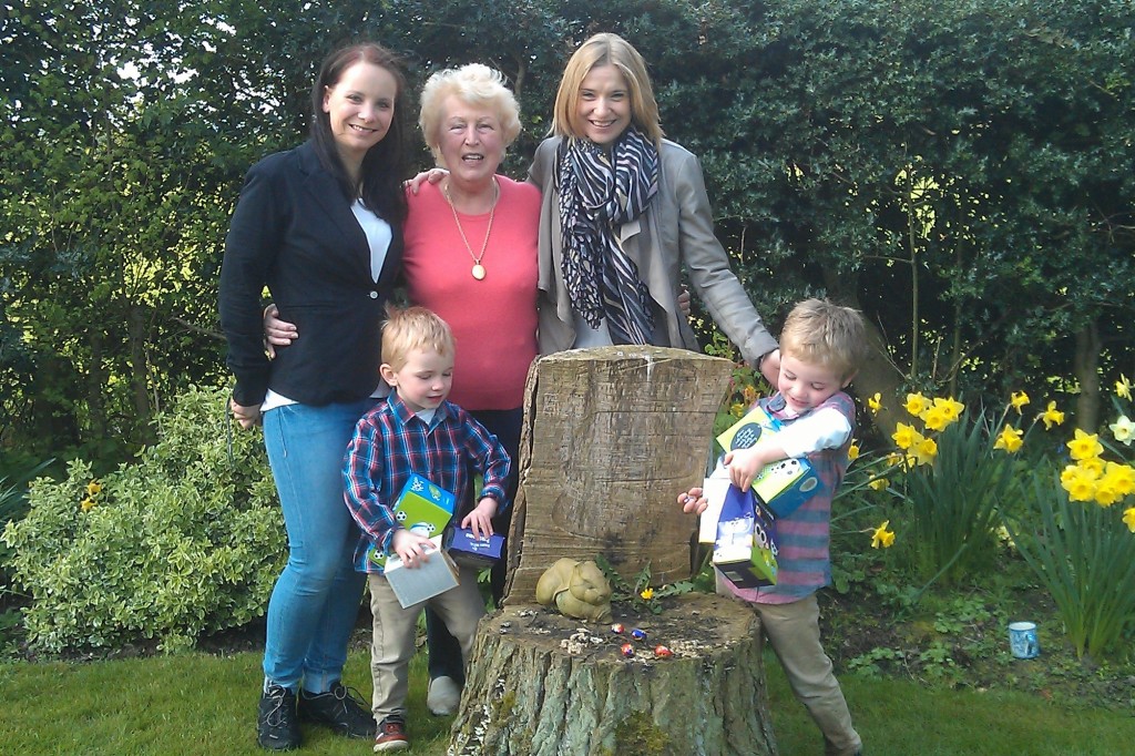 Grandma Jean and Sylvia easter egg hunt team 2014